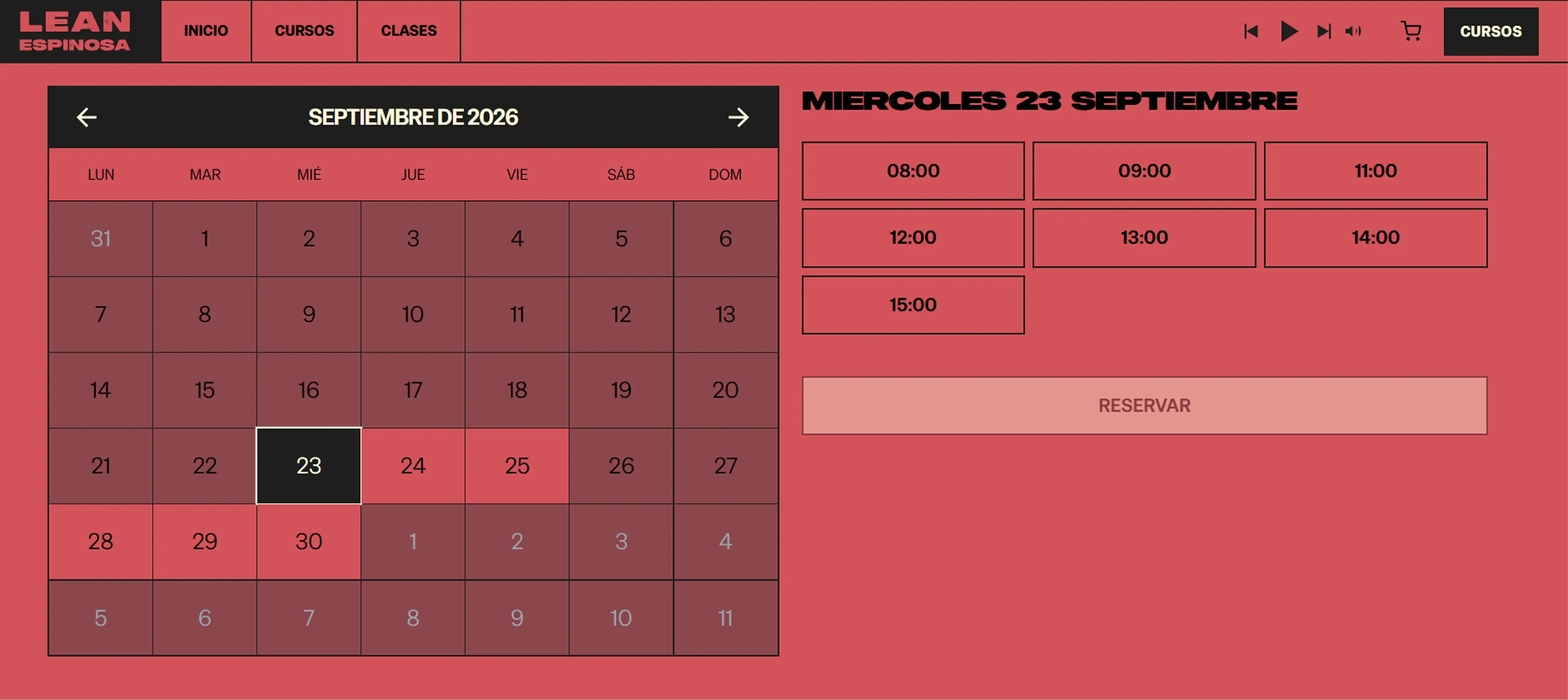 Lean Espinosa: captura 2 del sitio en desktop